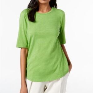 Eileen Fisher Organic Cotton Elbow Sleeve Tee XS
